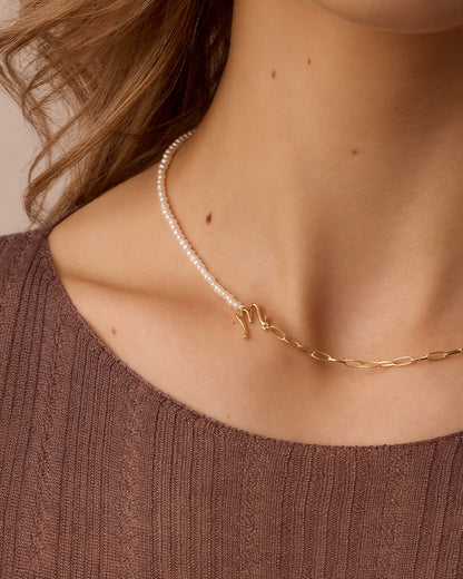 Lou Pearl Alphabet Necklace