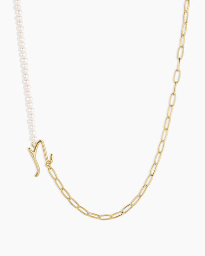 Lou Pearl Alphabet Necklace