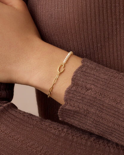 Lou Pearl Alphabet Bracelet