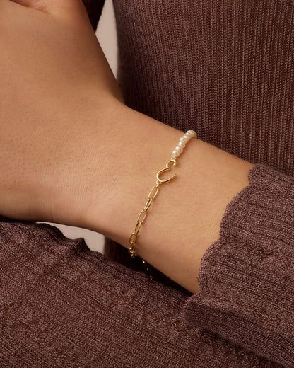 Lou Pearl Alphabet Bracelet