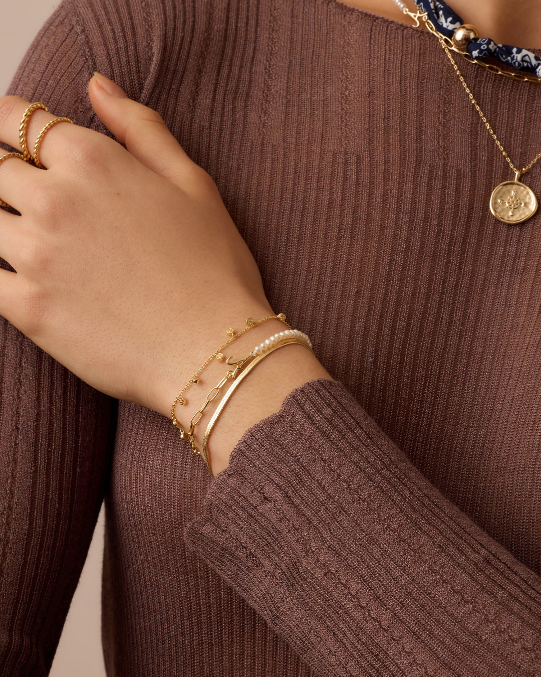 Lou Pearl Alphabet Bracelet