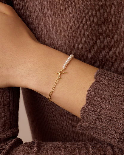 Lou Pearl Alphabet Bracelet