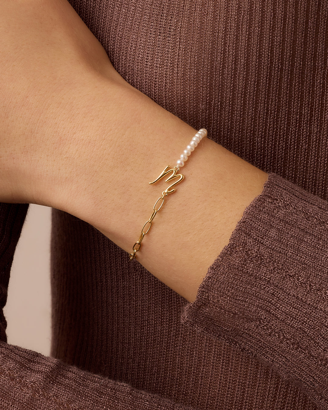 Lou Pearl Alphabet Bracelet