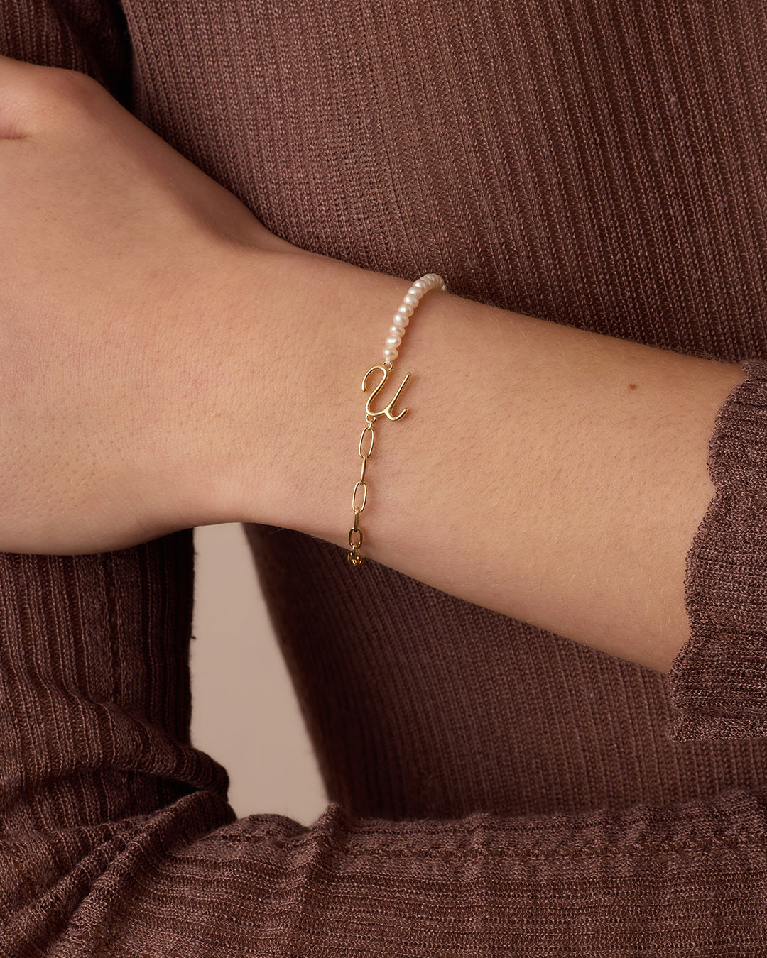 Lou Pearl Alphabet Bracelet