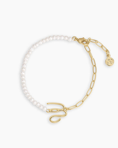 Lou Pearl Alphabet Bracelet