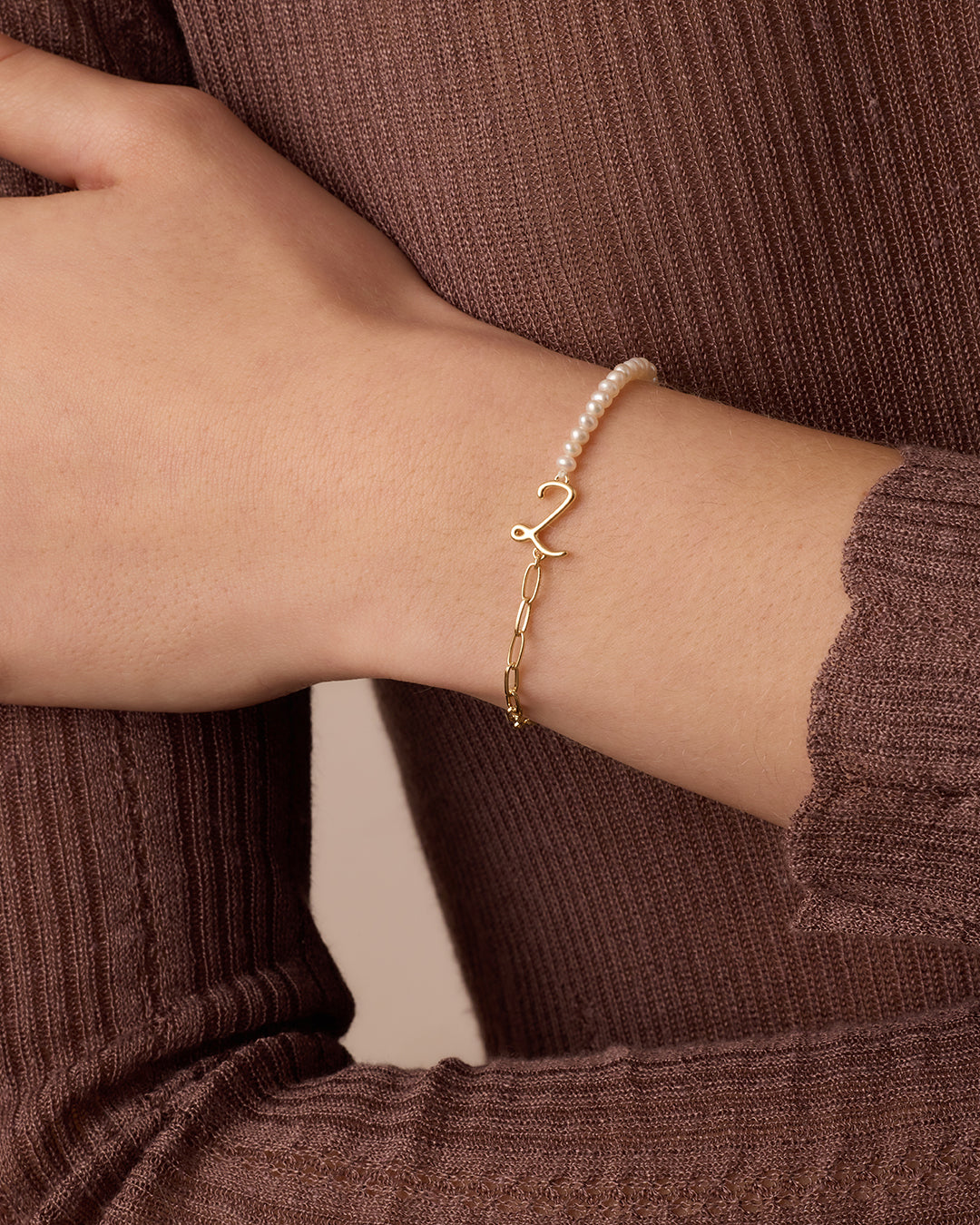 Lou Pearl Alphabet Bracelet