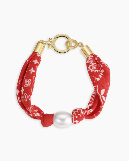 Paisley Bandana Pearl Bracelet