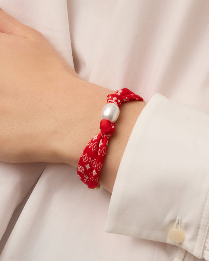 Paisley Bandana Pearl Bracelet