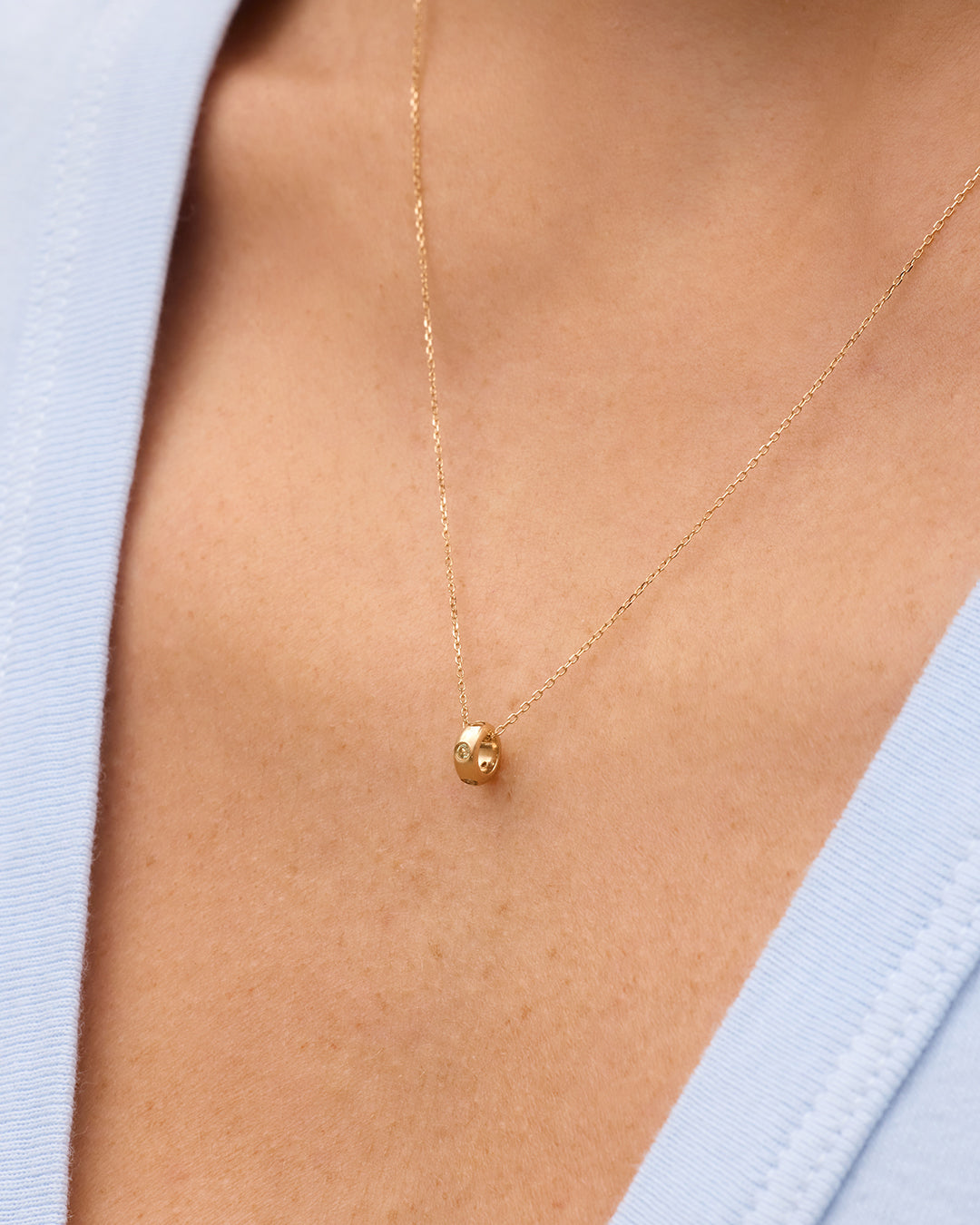 14K Gold Birthstone Halo Charm