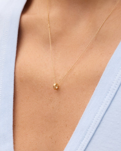 14K Gold Birthstone Halo Charm