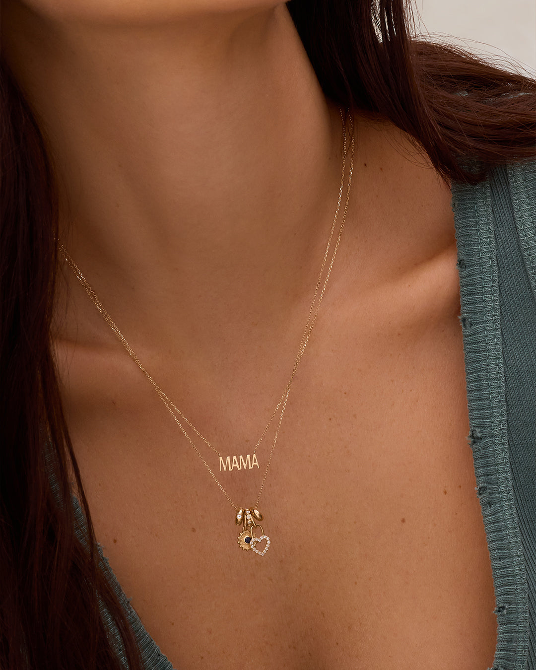 14K Gold Birthstone Halo Charm