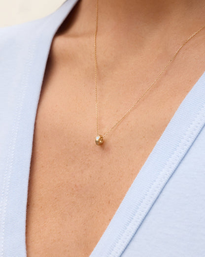 14K Gold Birthstone Halo Charm
