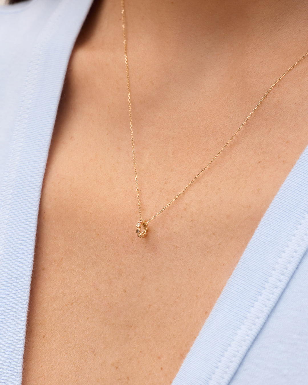 14K Classic Diamond Halo Charm