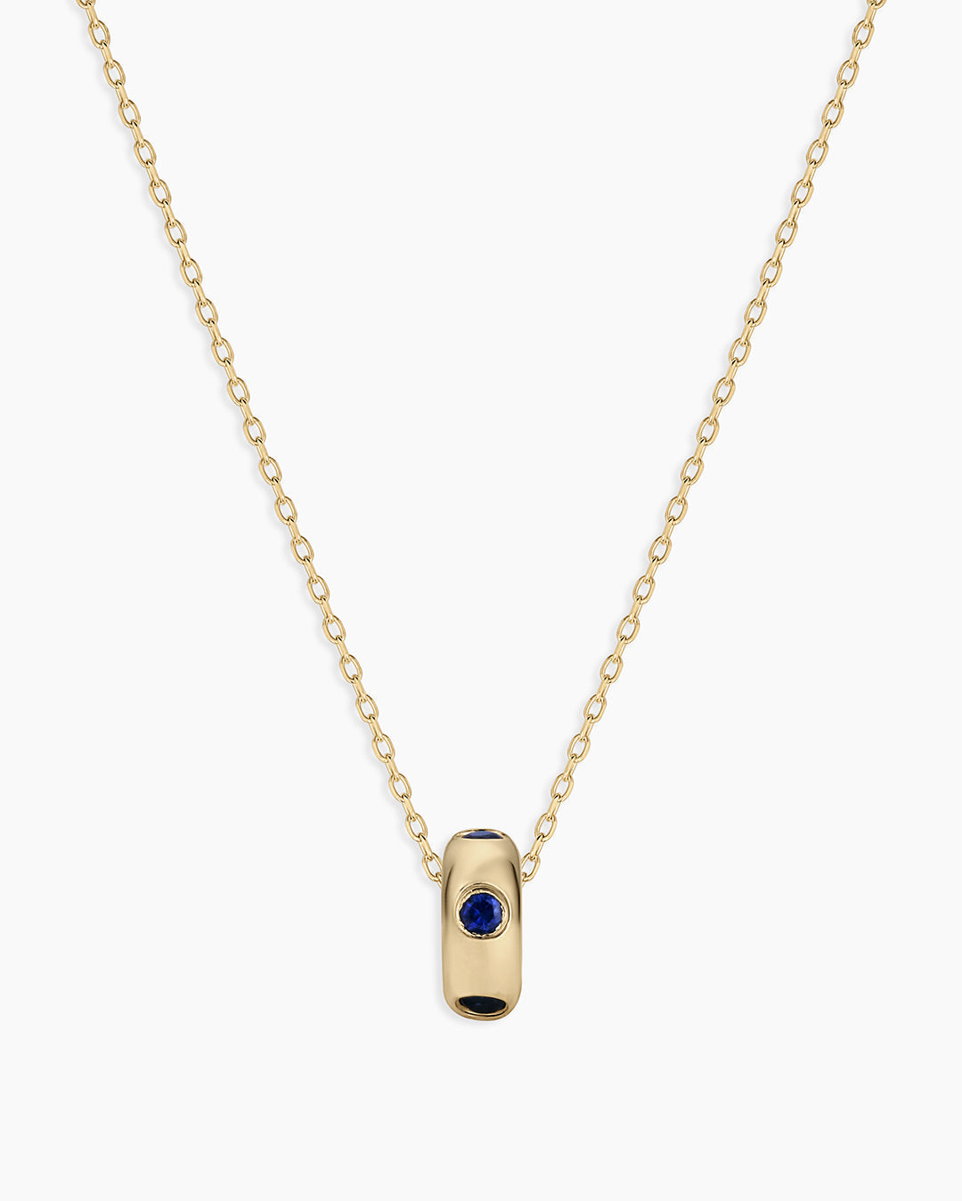 14K Gold Birthstone Halo Charm Necklace