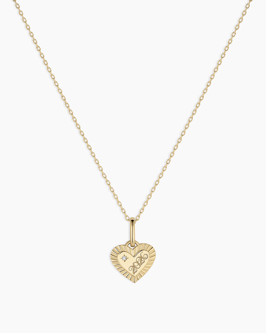 14K Gold Milestone Heart Charm Necklace