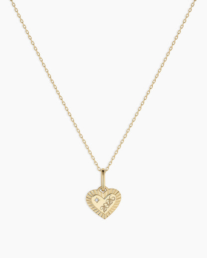 14K Gold Milestone Heart Charm Necklace