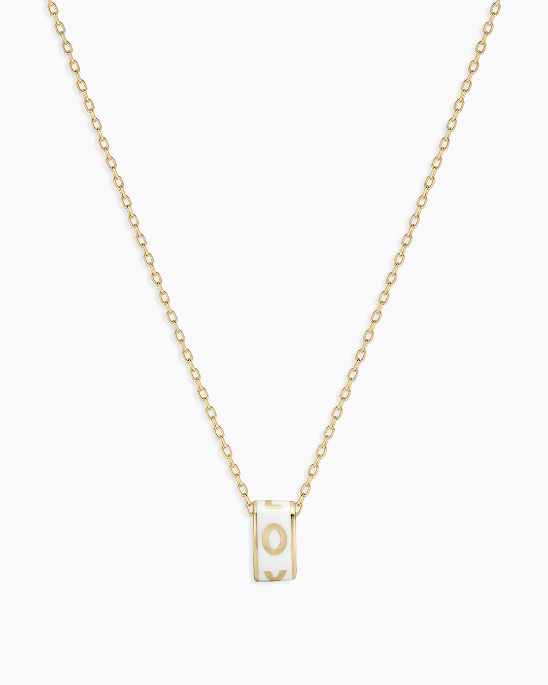 14K Gold Love Halo Charm Necklace