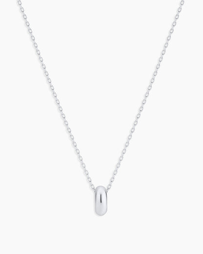 14K White Gold Lou Halo Charm Necklace