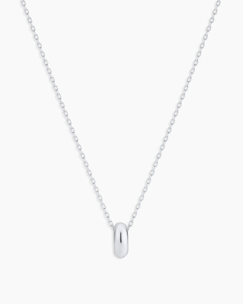 14K White Gold Lou Halo Charm Necklace