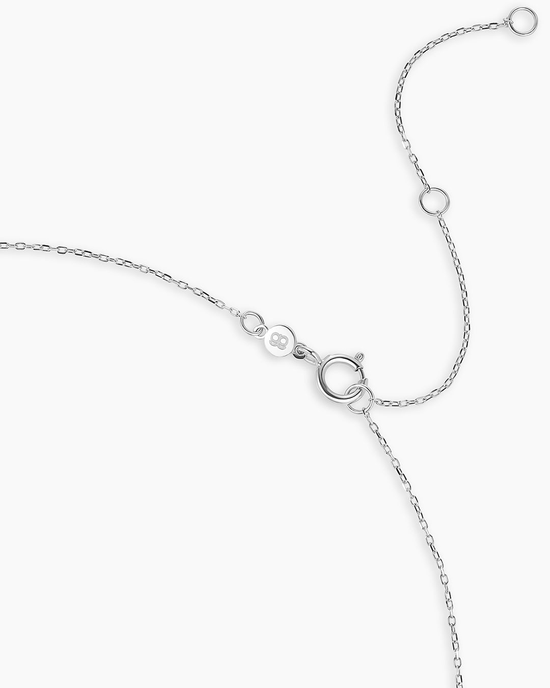 14K White Gold Lou Halo Charm Necklace