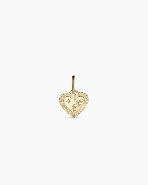 14K Gold Milestone Heart Charm