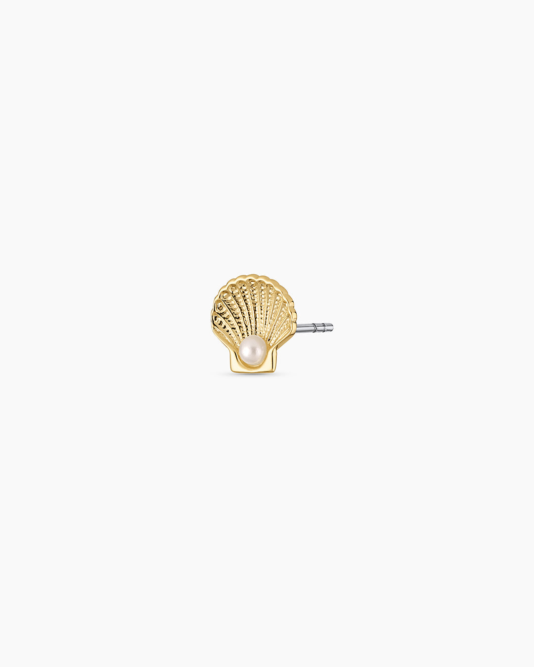 Scallop Pearl Single Stud