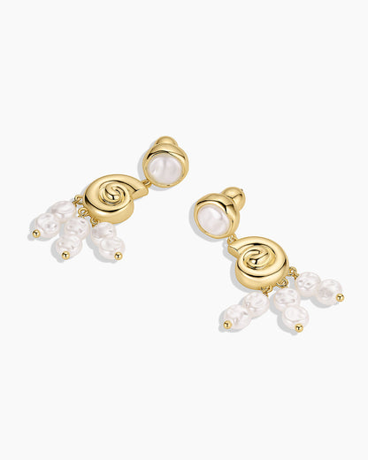 Reese Pearl Nautilus Earrings