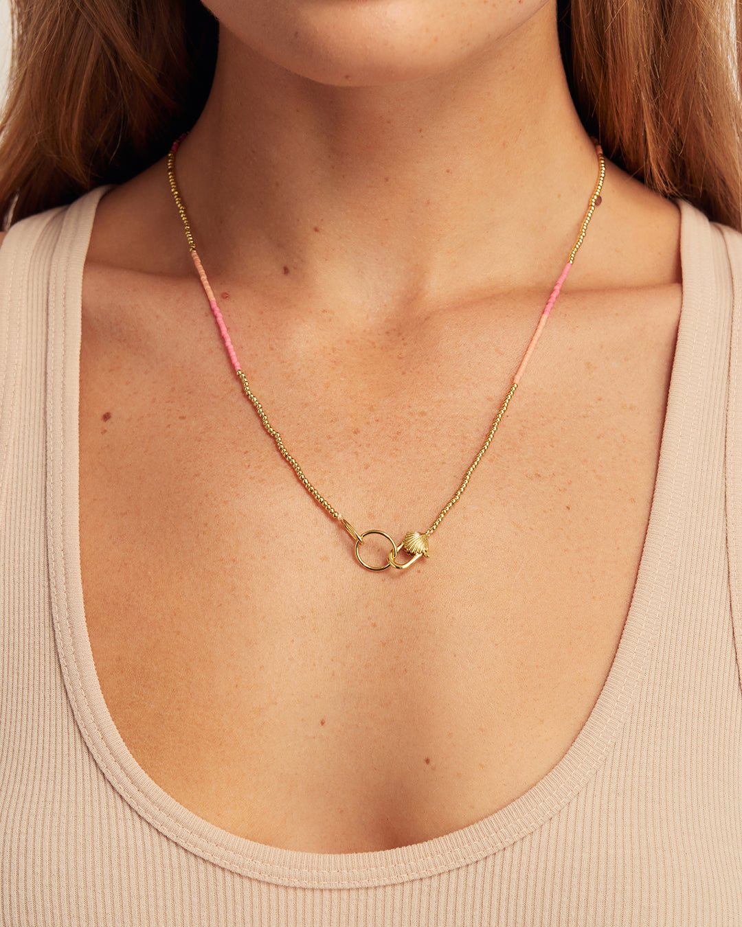 Scallop Padlock Sunset Necklace