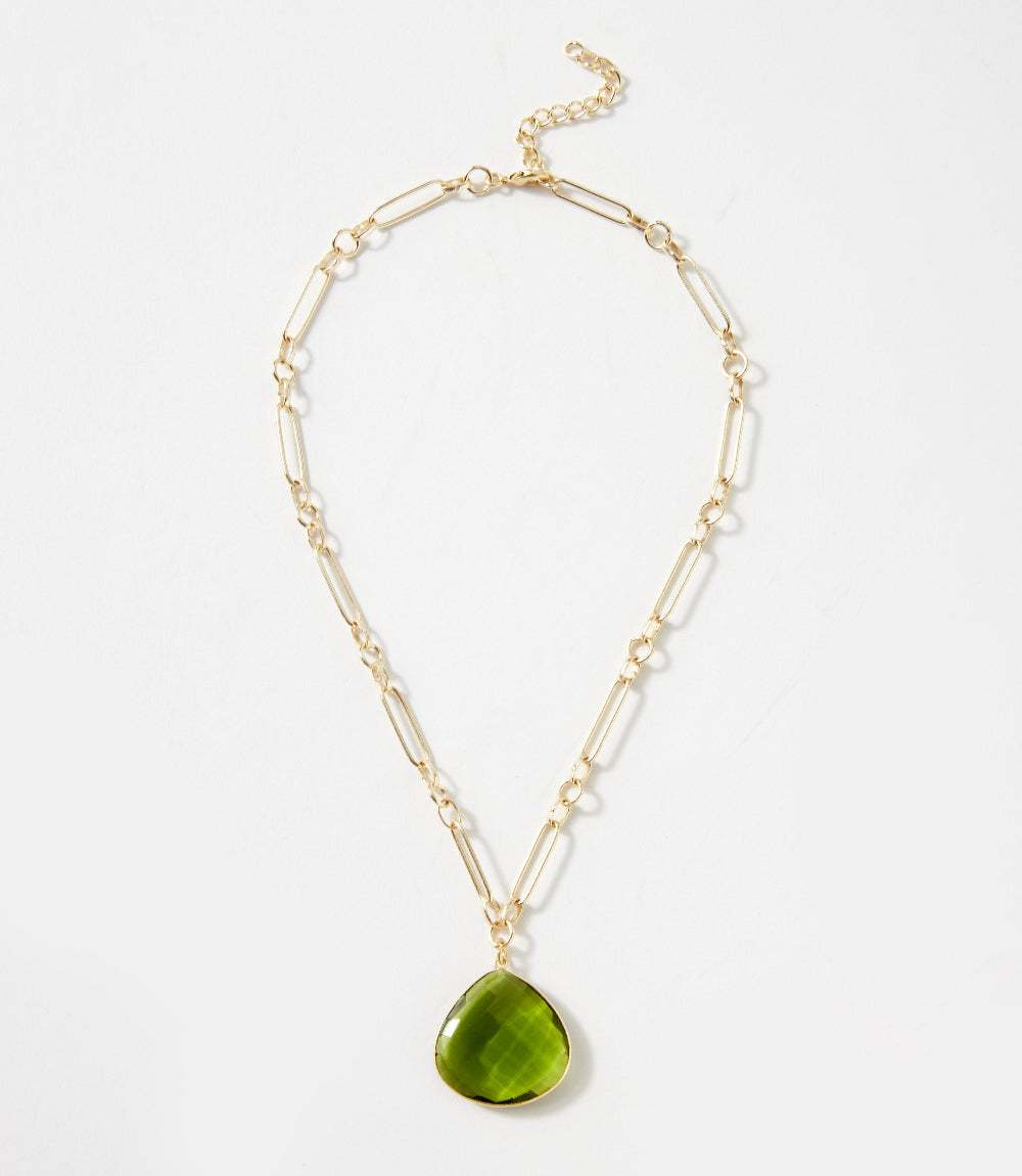 Peridot Quartz Pendant Necklace