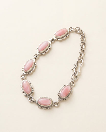 Pink Conch Station Link Bracelet