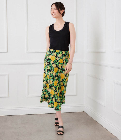Bias Cut Midi Skirt