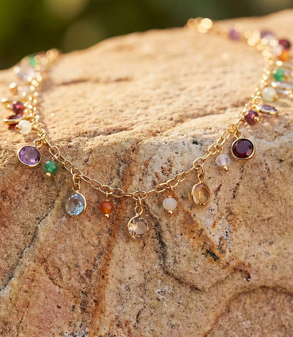 Multi Color Gemstone Necklace