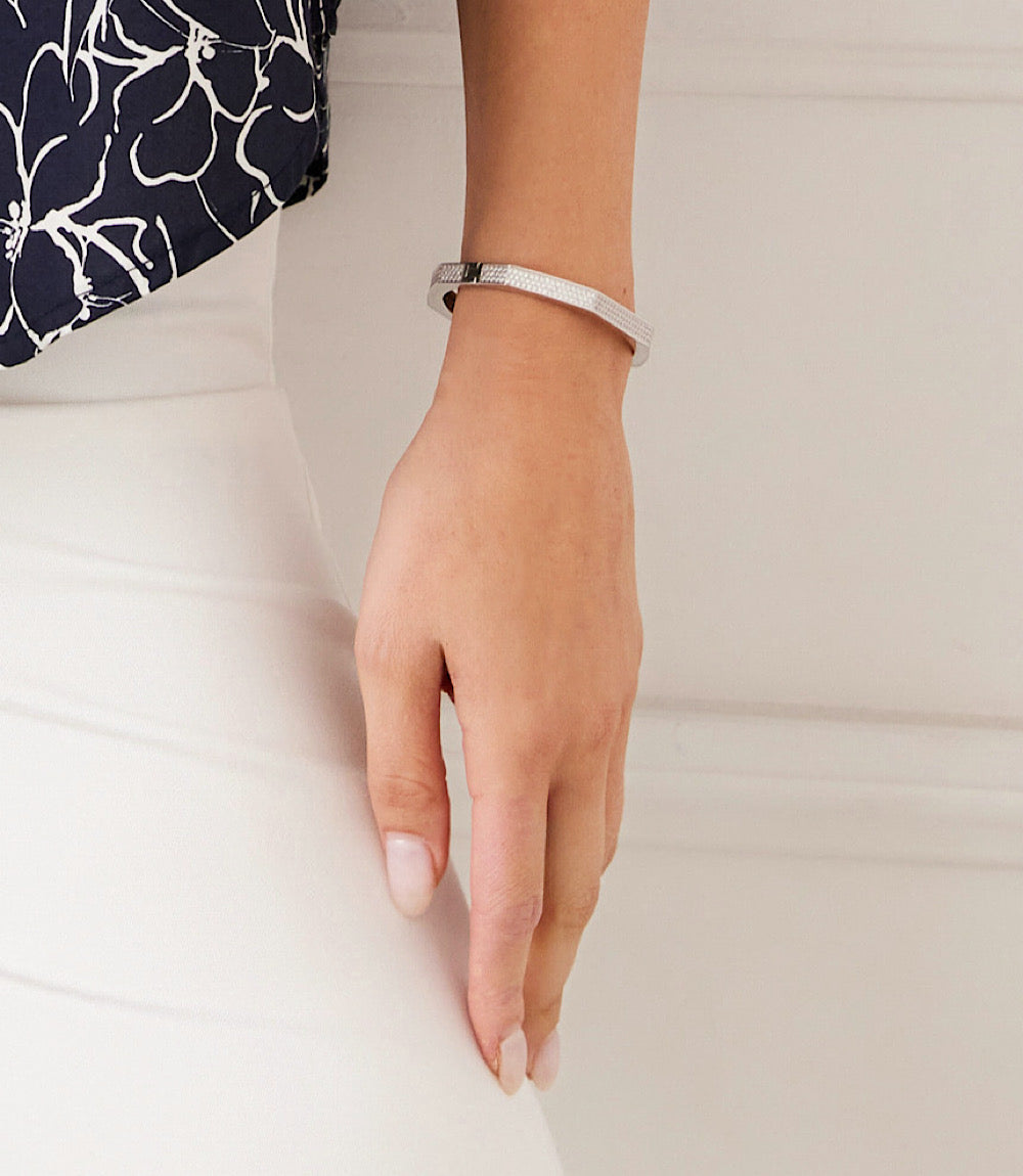 Pavé Crystal Angular Cuff Bracelet