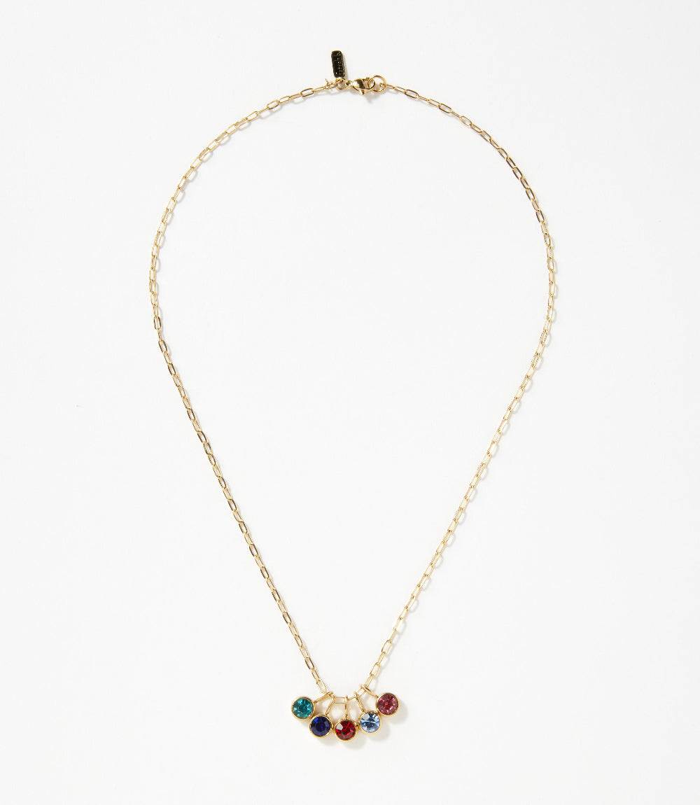 Five Gem Charm Necklace