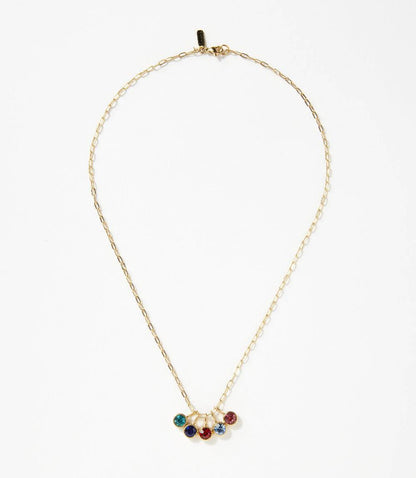 Five Gem Charm Necklace