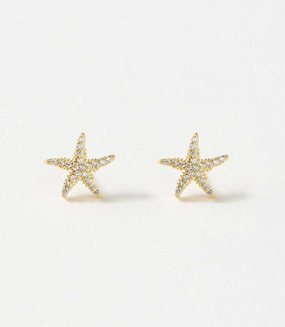 Pavé Starfish Stud Earrings