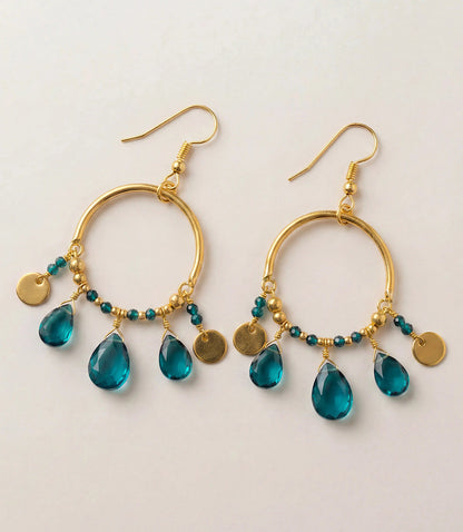 Teal Topaz Dangle Earrings