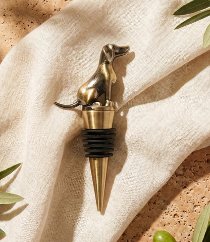 Bronze Dog Bottle Stopper