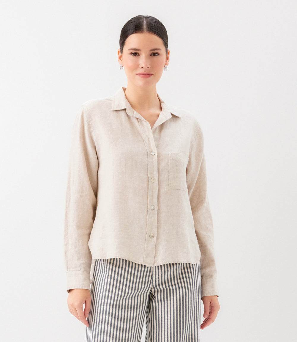 Long Sleeve Linen Button Up Shirt