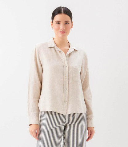 Long Sleeve Linen Button Up Shirt
