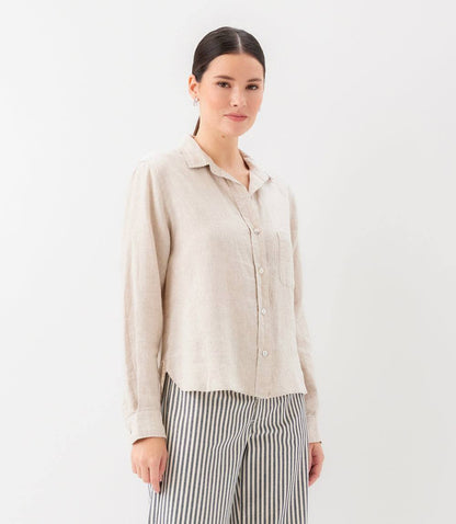 Long Sleeve Linen Button Up Shirt