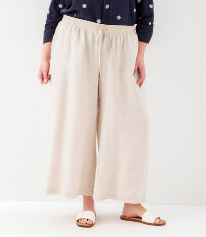 Plus Size Drawstring Linen Pants
