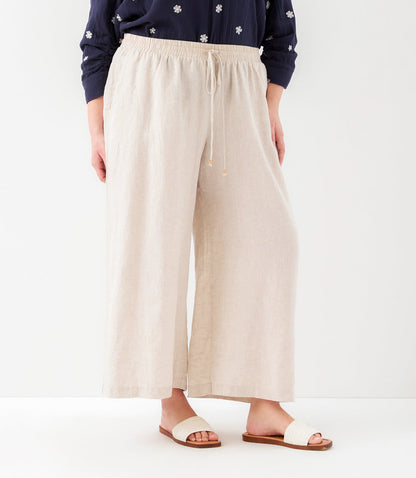 Plus Size Drawstring Linen Pants