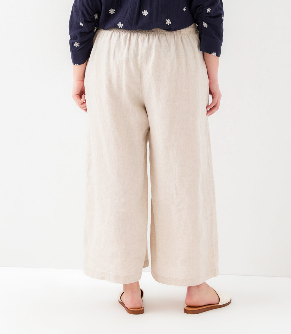 Plus Size Drawstring Linen Pants