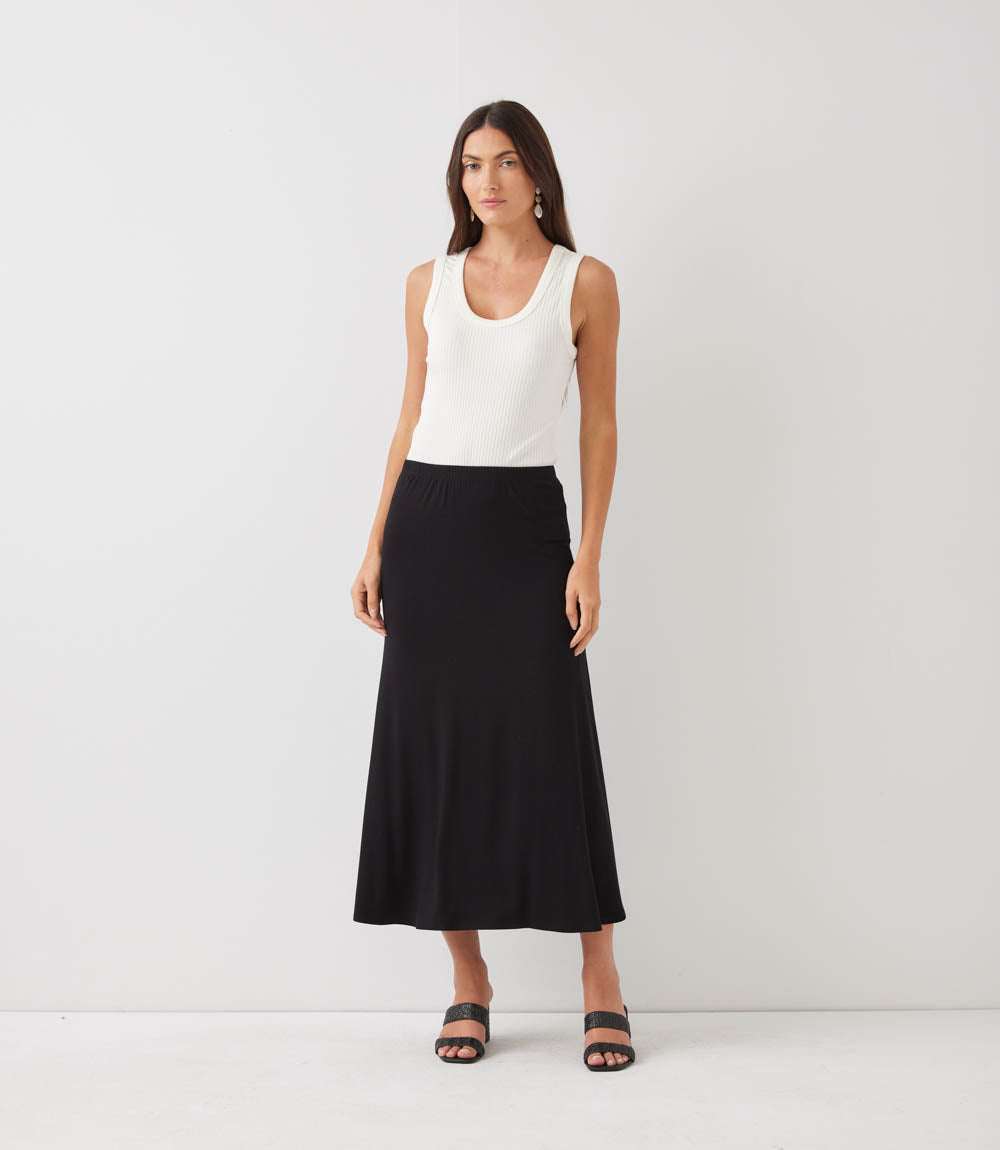 Petite Size Side-Slit Midi Skirt