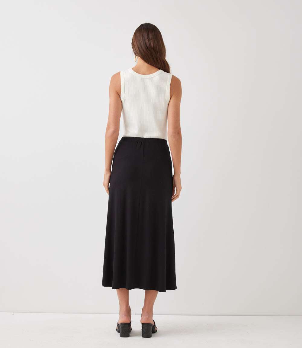 Petite Size Side-Slit Midi Skirt