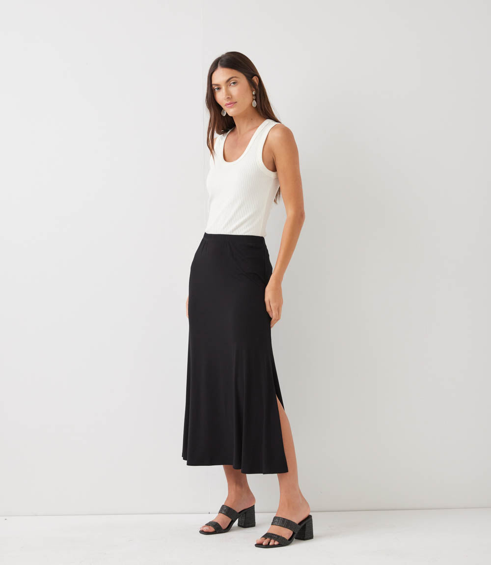 Side-Slit Midi Skirt