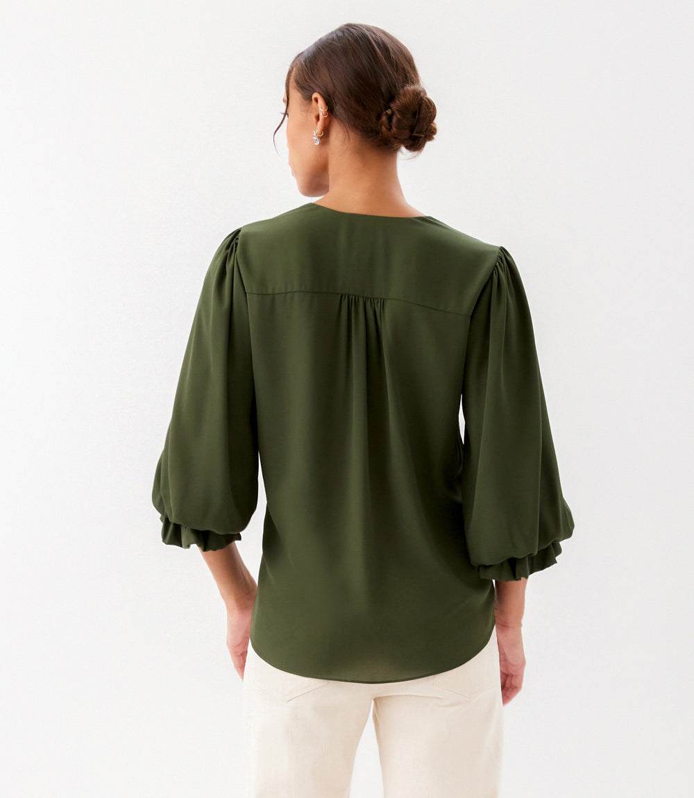 Layered Sleeve Asymmetric Top