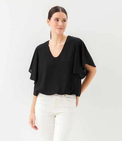 Flutter Sleeve V-Neck Top