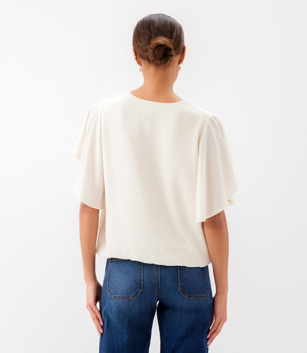 Flutter Sleeve V-Neck Top